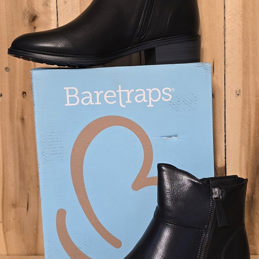 BARETRAPS Alona Womens 9 M Black Zip Ankle Boots NIB - Picture 2 of 4